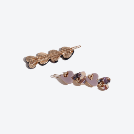 Pinces à cheveux en acétate dégradé de couleurs, style rétro, avec cœur et motif cœur, collection romantique 2