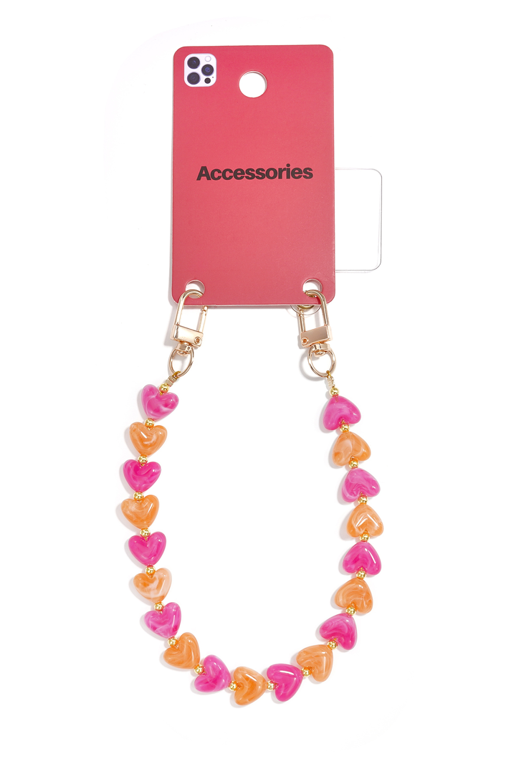 Porte-Téléphone En Forme De Cœur, Accessoire Du Quotidien En Acrylique Avec Chaînette En Forme De Cœur h5Image3