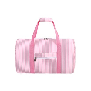 Sacs De Sport Et De Voyage Ronds Pour Femmes En Coton Imprimé À Rayures, Style Décontracté h5