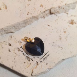 Pendentifs Pour Femmes En Forme De Cœur Avec Pierres Naturelles Et Strass h5 Image3