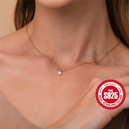 Collier élégant en argent sterling 925 couleur or, série 925 2