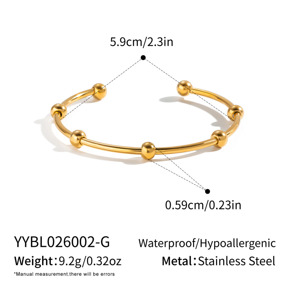 Bracelets Manchettes Étanches En Acier Inoxydable Couleur Or Pour Femmes