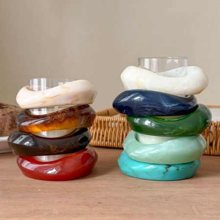 Bracelets pour femmes en résine à dégradé de couleurs