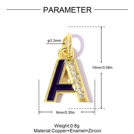 Pendentifs pour femmes, collection Simple Series DIY, lettres, couleurs mélangées, cuivre et or