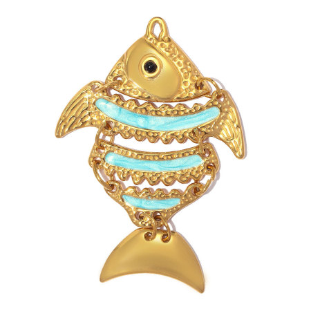 Pendentifs femme style océanique romantiques en acier inoxydable étanche couleur or 2