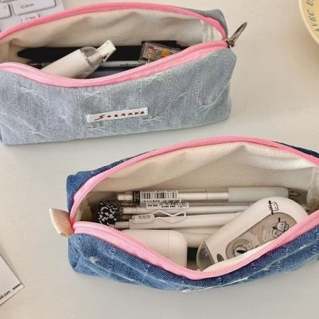 Pochettes à stylos décontractées en polyester avec nœud en forme de cœur, couleur unie, de la série Simple 2