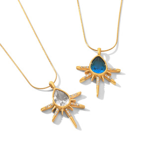 Colliers Pendentifs Pour Femmes En Acier Inoxydable, Couleur Or, Zircon, Forme Irrégulière, Collection Simple Series Daily h5 Image6