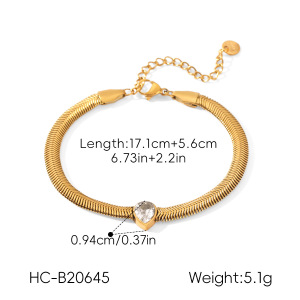 Bracelet Chaîne Pour Femme Simple Series Daily Chain En Acier Inoxydable Étanche Couleur Or Avec Zircon h5 Image2