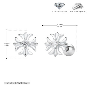 Boucles D'Oreilles Élégantes Pour Femmes, De Forme Géométrique Irrégulière, Plaquées Rhodium, En Argent Sterling 925. h5