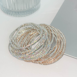 Bracelets À Maillons Élastiques Simples Pour Femmes Avec Strass h5 Image3