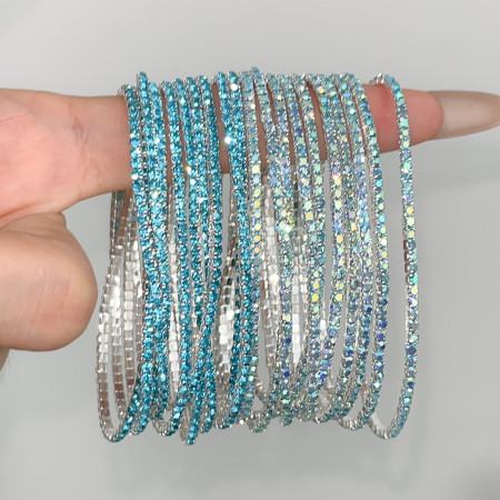 Bracelets à maillons élastiques simples pour femmes avec strass