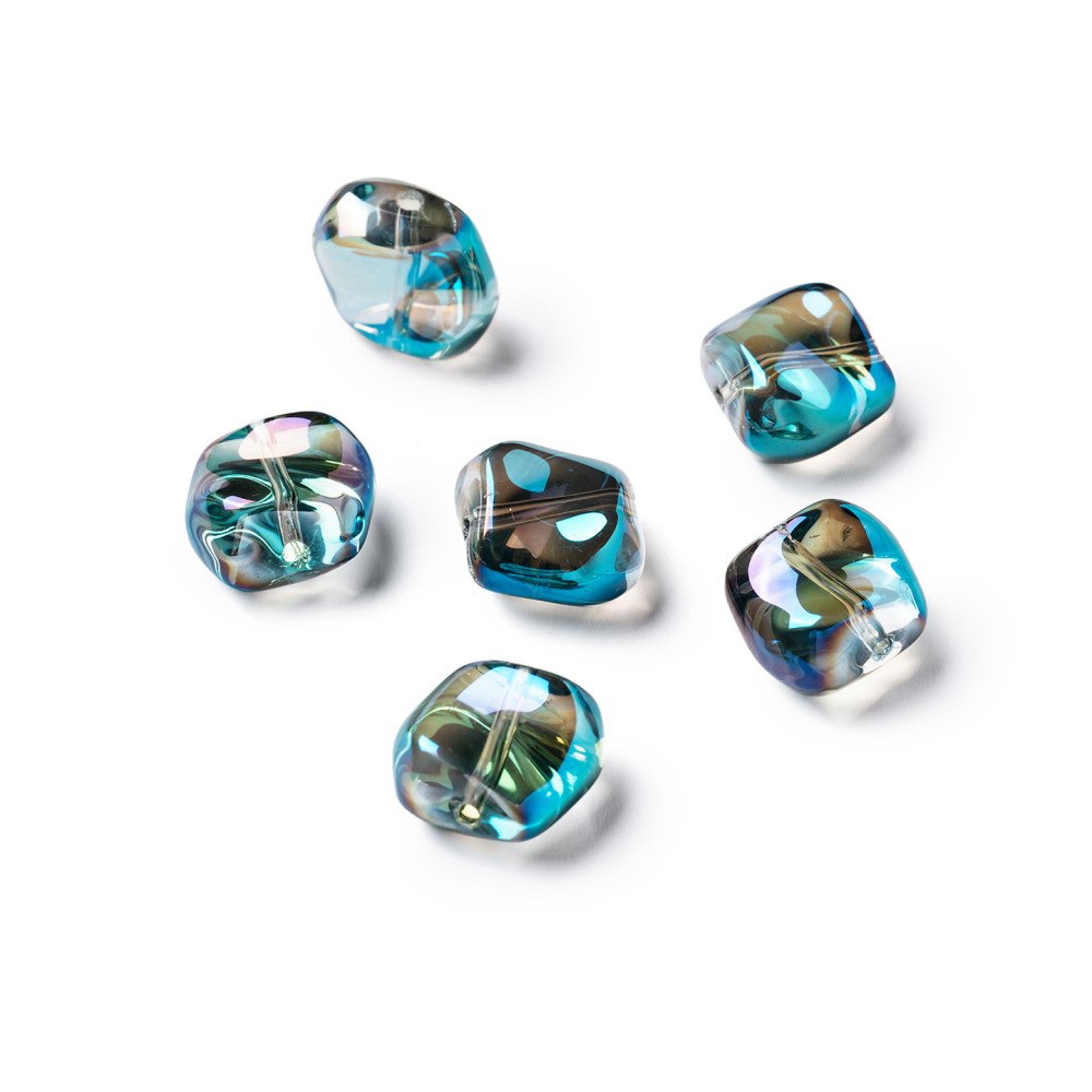 Perles De Verre Dorées À Dégradé De Couleurs, Forme Irrégulière, À Faire Soi-Même, Série Simple
