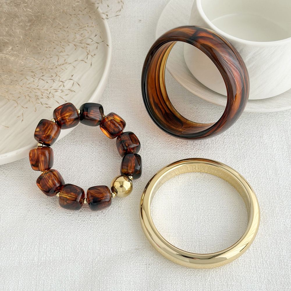 Ensembles De Bracelets Pour Femmes En Perles De Résine À Dégradé De Couleurs h5Image4