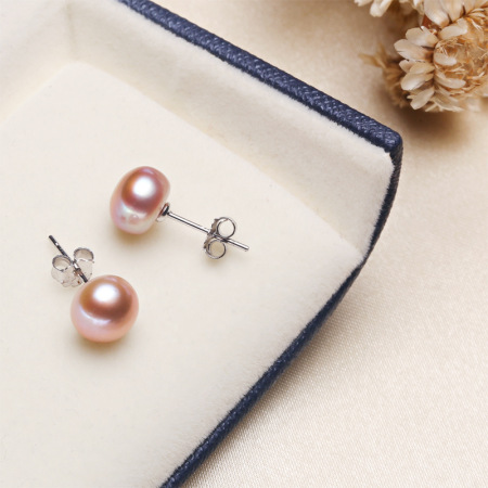 Boucles d'oreilles en perles d'eau douce Daily Circle pour femmes, collection Simple Series. 2