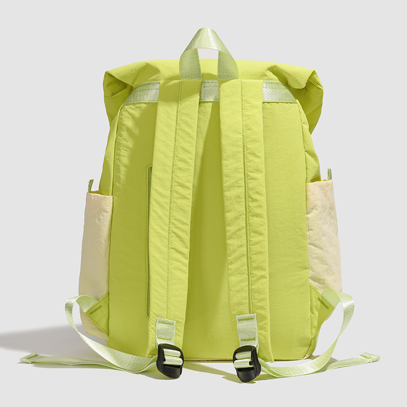 Sac À Dos Femme En Nylon Patchwork Multicolore Style Sportif h5Image3