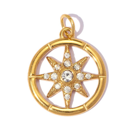 Pendentifs rétro en forme de cœur, en acier inoxydable, étanches, couleur or, avec strass, à faire soi-même pour femmes 2