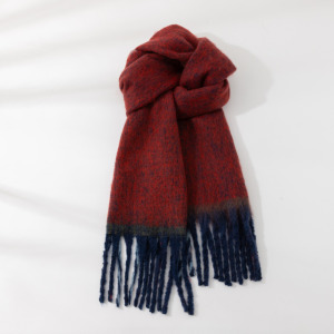 Écharpes D'Hiver Rétro À Pompons Multicolores De La Série Simple h5 