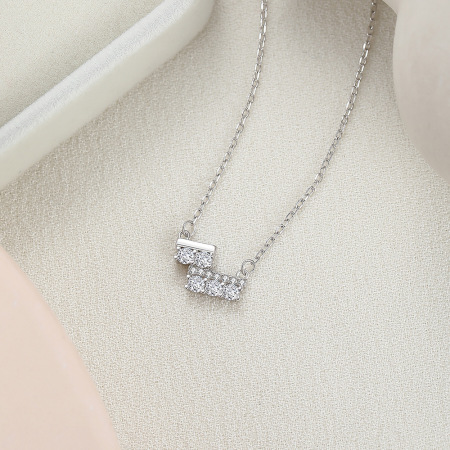 Colliers pour femmes en moissanite, forme irrégulière mignonne, collection Simple, argent sterling 925 plaqué rhodium 2