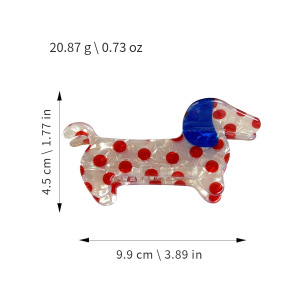 Griffes En Acétate Pour Teckel, Motif Pois Mignons Multicolores, Collection Simple Series h5 Image6