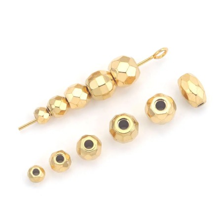 Perles d'espacement en acier inoxydable massif couleur or 2
