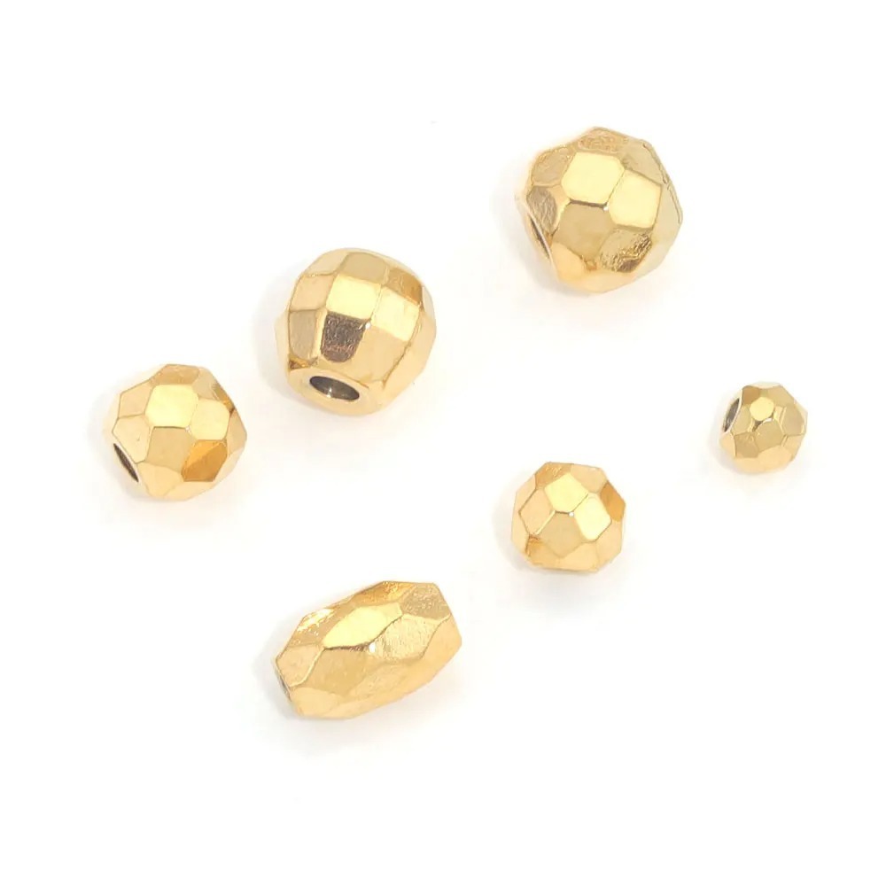 Perles D'Espacement En Acier Inoxydable Massif Couleur Or Image3