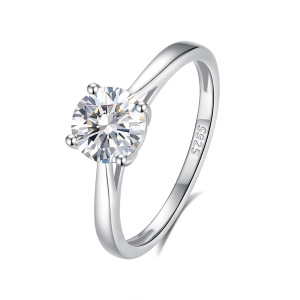 Bagues Pour Femmes En Moissanite, Plaquées Platine, En Argent Sterling 925, Collection Simple Et Élégante. h5