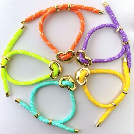 Bracelets tressés pour femmes en corde, forme cœur et ellipse, collection Simple Series
