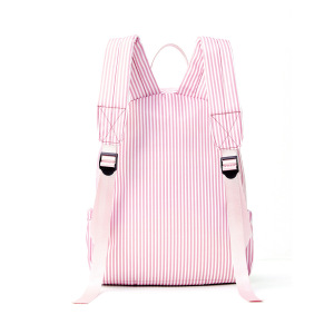 Sac À Dos Femme En Coton À Rayures Imprimées, Style Décontracté h5 Image4