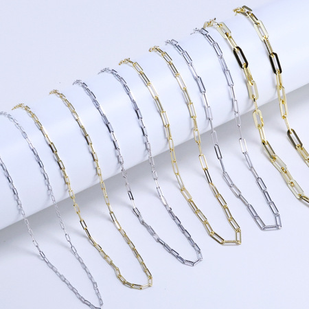 Colliers pour femmes en argent sterling 925 plaqué rhodium, collection Simple Series Daily Chain 2