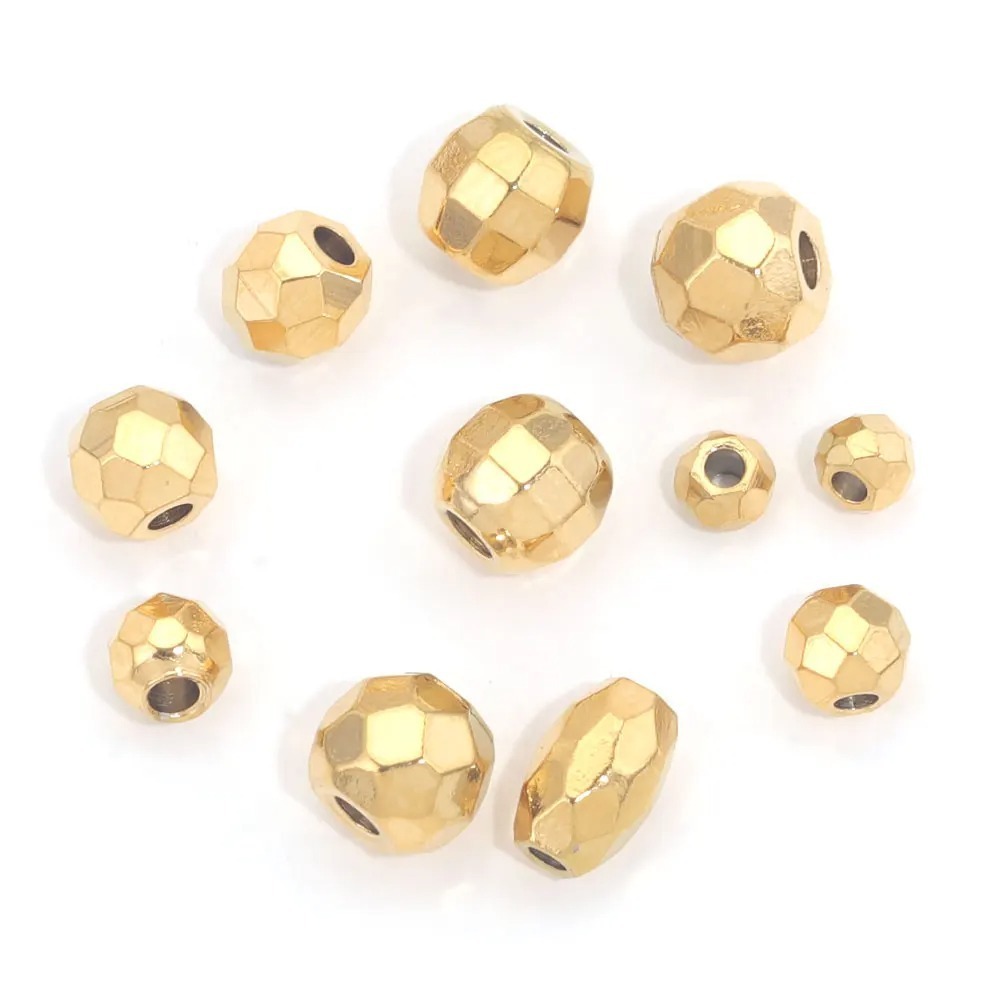 Perles D'Espacement En Acier Inoxydable Massif Couleur Or Image4