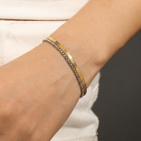 Bracelets simples en acier inoxydable de couleurs mélangées, étanches 2