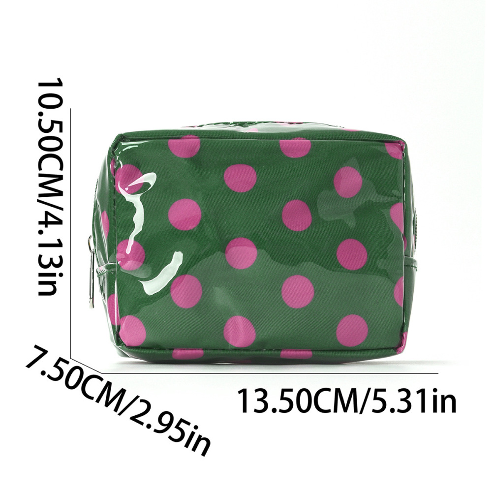 Trousses De Maquillage Quotidiennes À Pois De Couleur Assortie En Pvc De La Collection Simple Series Image4