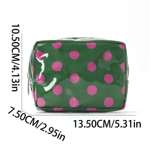 Trousses De Maquillage Quotidiennes À Pois De Couleur Assortie En Pvc De La Collection Simple Series h5 Image4