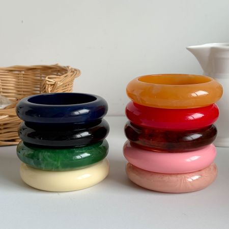 Bracelets pour femmes en résine à dégradé de couleurs