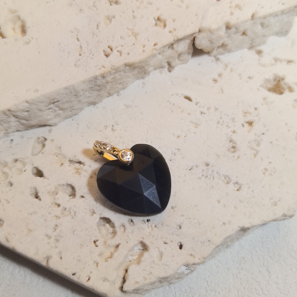 Pendentifs Pour Femmes En Forme De Cœur Avec Pierres Naturelles Et Strass 