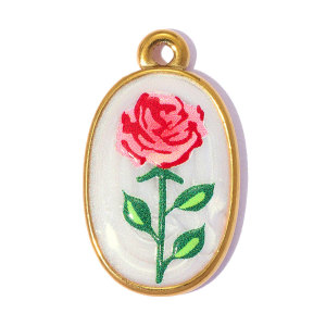 Pendentifs Pour Femmes En Acier Inoxydable, Couleur Or, Motif Fleurs Et Fruits, Collection Romantique h5 Image2