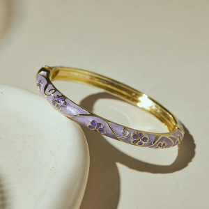 Bracelets Pour Femmes En Alliage À Motif Floral Émaillé, Collection Romantique h5 Image2
