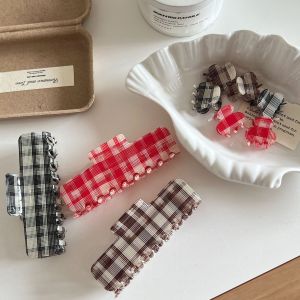 Pinces À Cheveux Simple Series Daily Solid Color Plaid Acetate Hair Claws h5 Image3