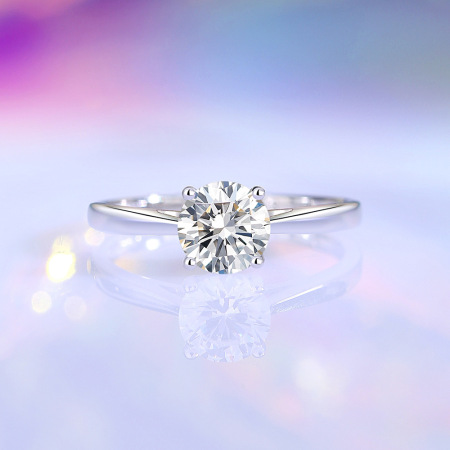 Bagues pour femmes en moissanite, plaquées platine, en argent sterling 925, collection Simple et Élégante. 2