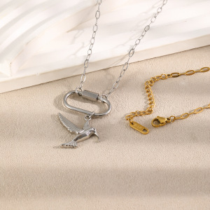 Colliers Pendentifs Pour Femmes, Collection Simple, Motif Animal Mignon Et Irrégulier, En Acier Inoxydable Étanche, Couleur Or h5 Image3