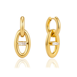 Boucles D'Oreilles Pendantes Pour Femme, Élégantes, En Forme De Cœur Et D'Ellipse, En Acier Inoxydable Étanche, Couleur Or, Collection Romantique h5 Image5