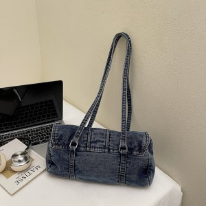 Sac Carré Pour Femme En Tissu Uni Avec Détails Métalliques Style Streetwear h5 Image3