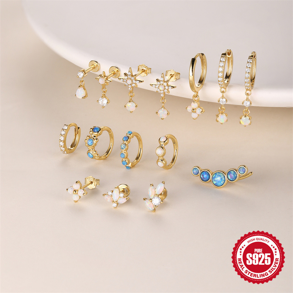 Boucles D'Oreilles Élégantes En Forme De Goutte, Couleur Or, Pour Femme, En Argent Sterling 925 De Couleur Dorée. Image2