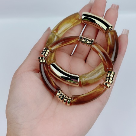 Ensembles de bracelets pour femmes en résine à dégradé de couleurs rétro CCB