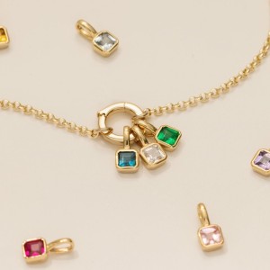 Pendentif Femme Simple Series Retro Heart Constellation En Acier Inoxydable Étanche Couleur Or Et Zircon h5 Image2