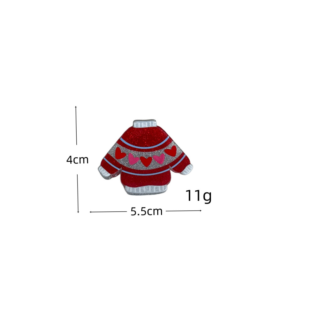 Pinces À Cheveux En Pvc, Motif Cœur Mignon, Couleur Unie, Dessin Animé De Noël, Série Ethnique Image5