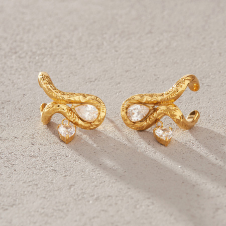 Boucles d'oreilles puces pour femmes, collection Simple, style décontracté, en forme de goutte irrégulière, en acier inoxydable étanche, couleur or, avec zircon.