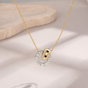 Colliers Pendentifs En Acier Inoxydable Couleur Or, Motif Teckel Mignon En Forme De Cœur, Collection Simple Series h5 Image4
