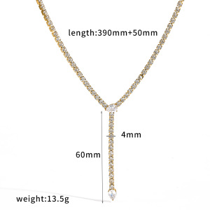 Colliers À Maillons Élégants Pour Femmes, En Acier Inoxydable Étanche, Couleur Or, Ornés De Strass. h5