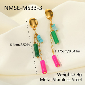 Boucles D'Oreilles Pendantes Pour Femmes, Modèle Daily Tassel, En Acier Inoxydable, Étanches, Couleur Or, De La Collection Simple Series. h5 
